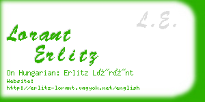 lorant erlitz business card